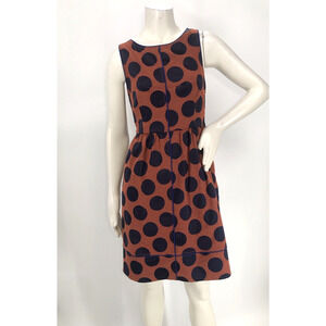 Maeve Rokin Orange Blue Circle Print Cross Back Sheath Dress Womens 4